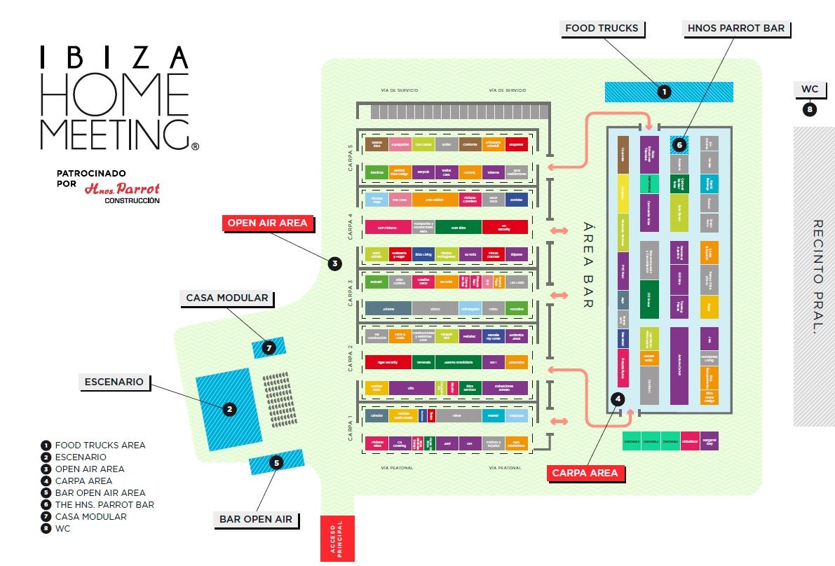 Plano con la situación de los stands de las empresas que participan en Ibiza Home Meeting