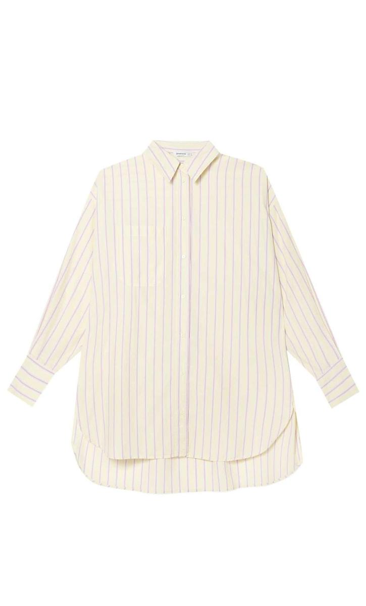 Camisa oversize a rayas de Stradivarius