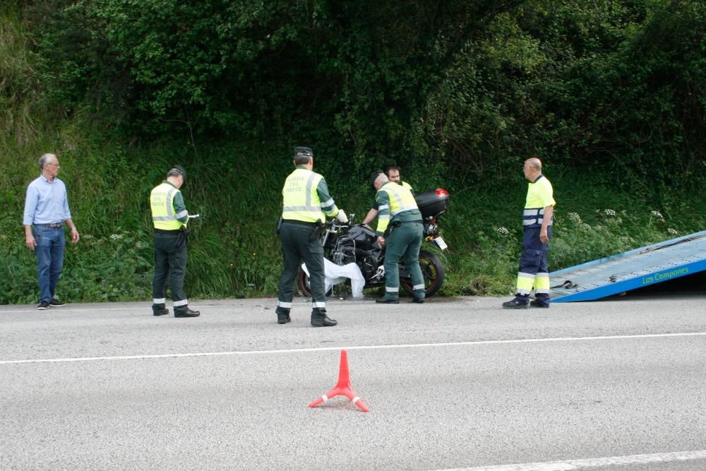 Fallece un motorista en Prendes, Carreño