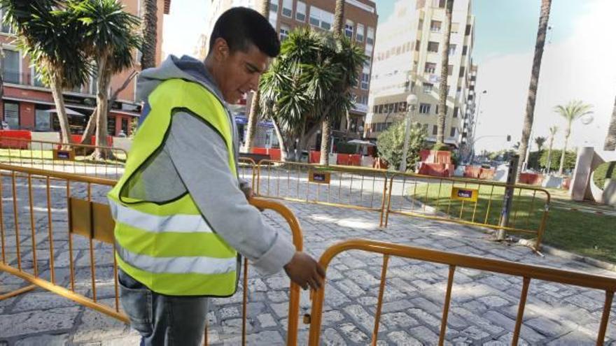 Inicio de las obras en la plaza de España