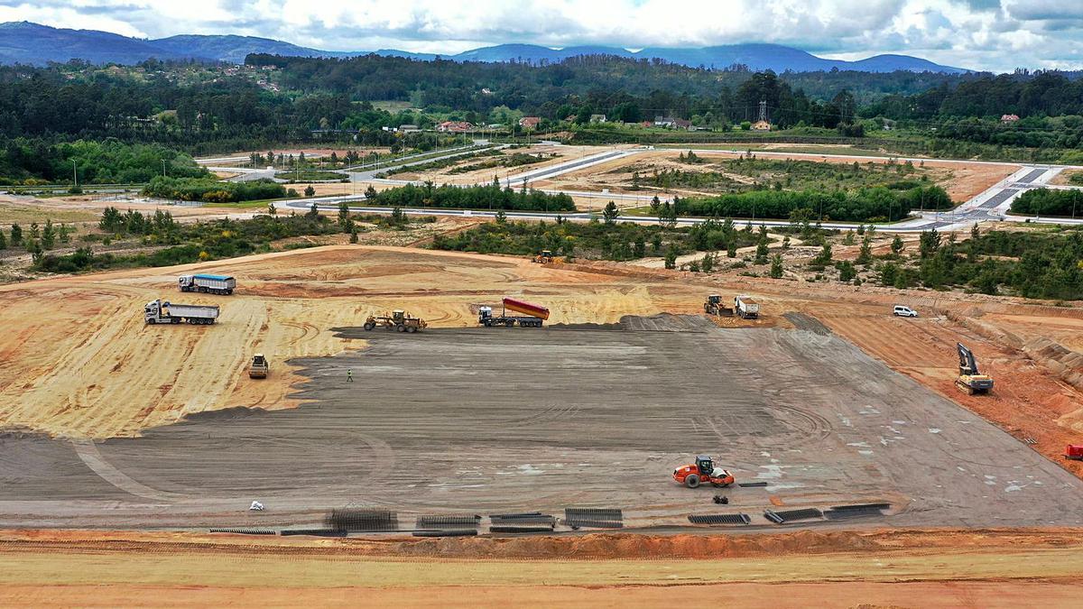  El avance de las obras de construcción de la nueva planta de Albo en el polígono de la Plisan en Salvaterra de Miñ- As Neves