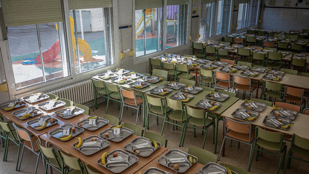 Comedor de la escuela Ramón y Cajal de L'Hospitalet de Llobregat.