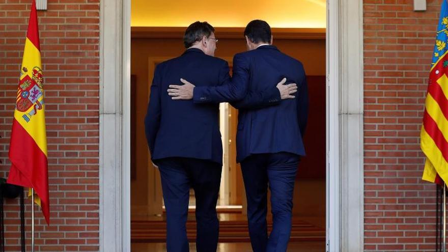 El presidente de la Generalitat junto a Pedro Sánchez durante una cita reciente en la Moncloa.