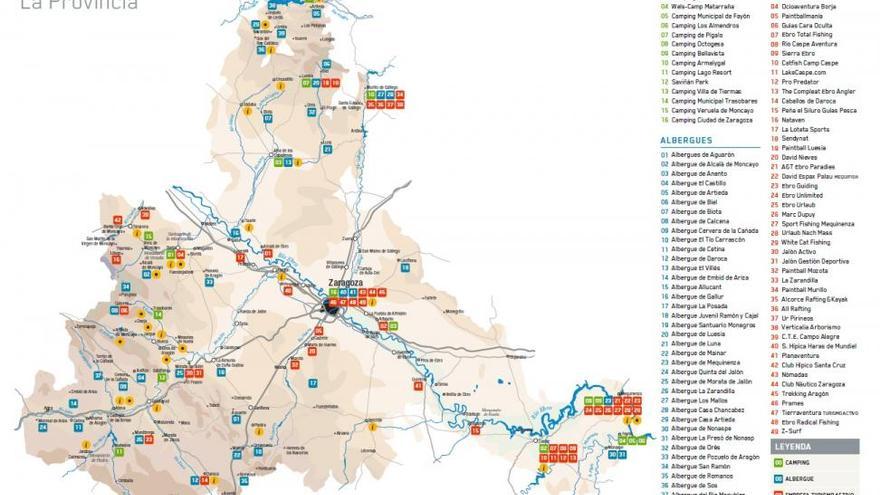 La DPZ edita una guía sobre empresas de turismo activo, campings y albergues