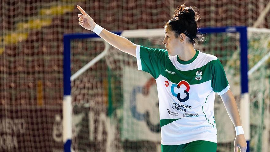 La goleadora espejeña Rocío Gracia, en un partido con el Cajasur Deportivo Córdoba en Vista Alegre.