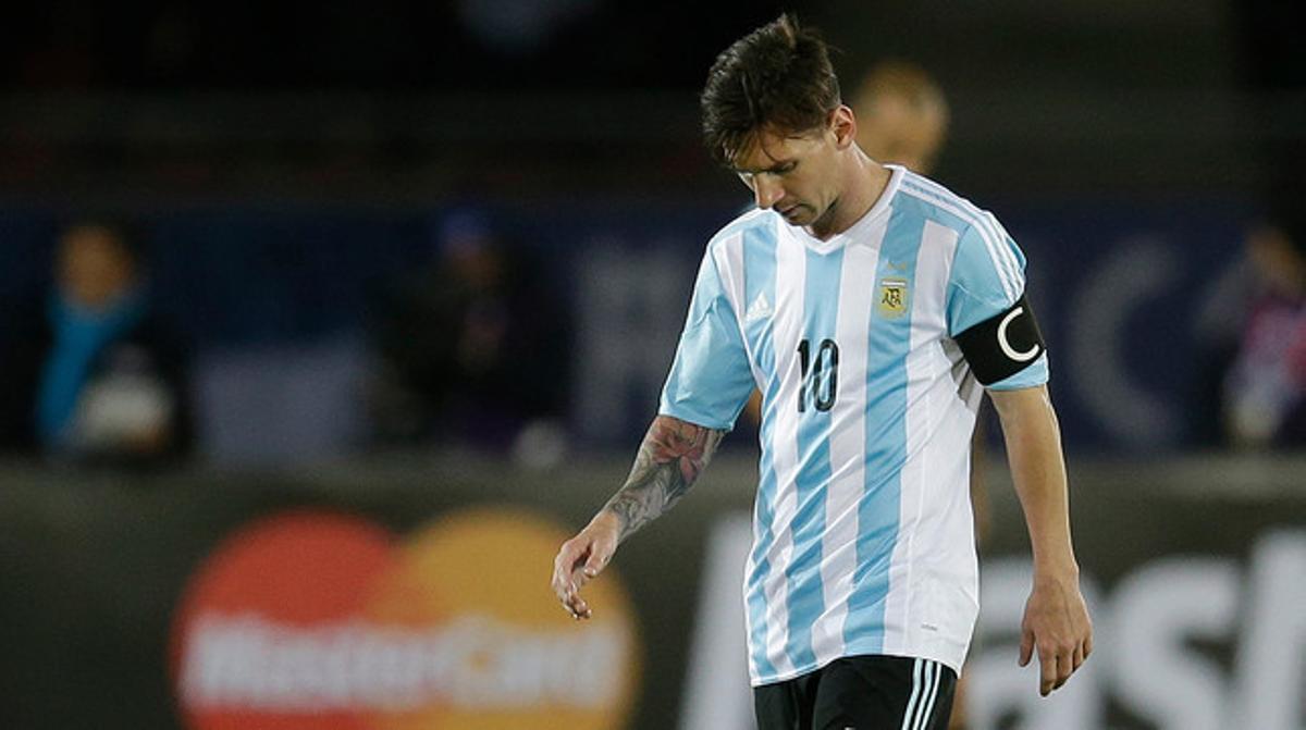 Leo Messi, durant el partit entre Argentina i Uruguai, a la Copa Amèrica.