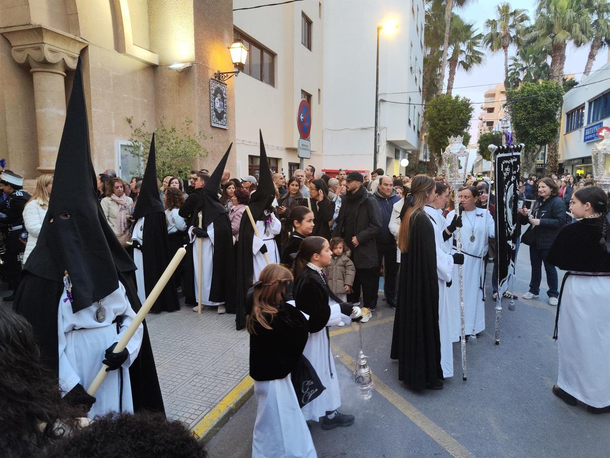 La estación de penitencia de la Cofradía de Jesús Cautivo en Ibiza