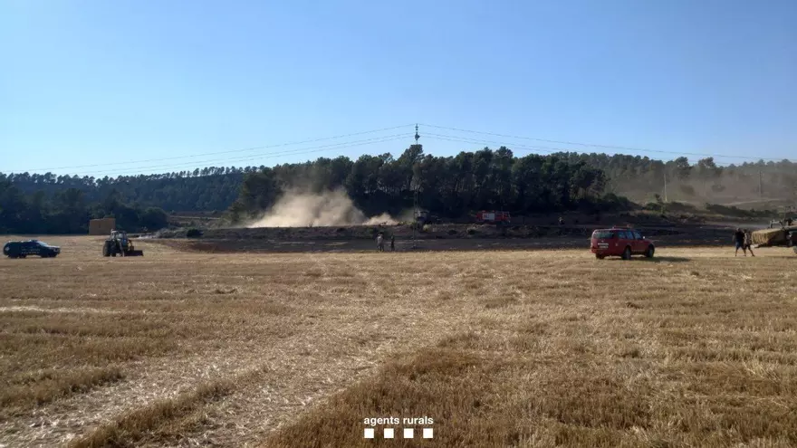 Incendi agrícola a Sallent