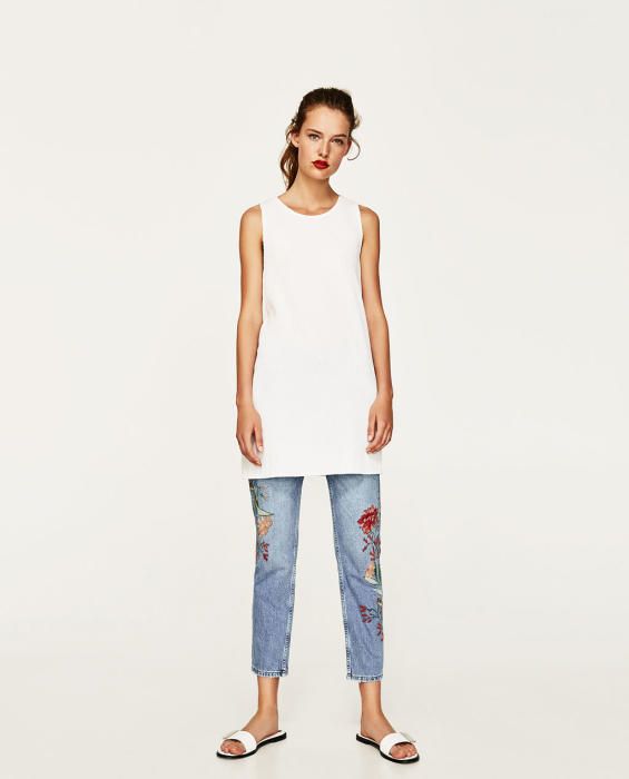 Jeans bordado flor, Zara: 19,99€