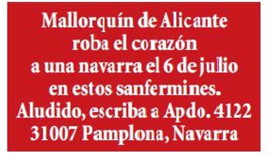 El sorprendente anuncio de una navarra enamorada en la portada de Diario de Mallorca
