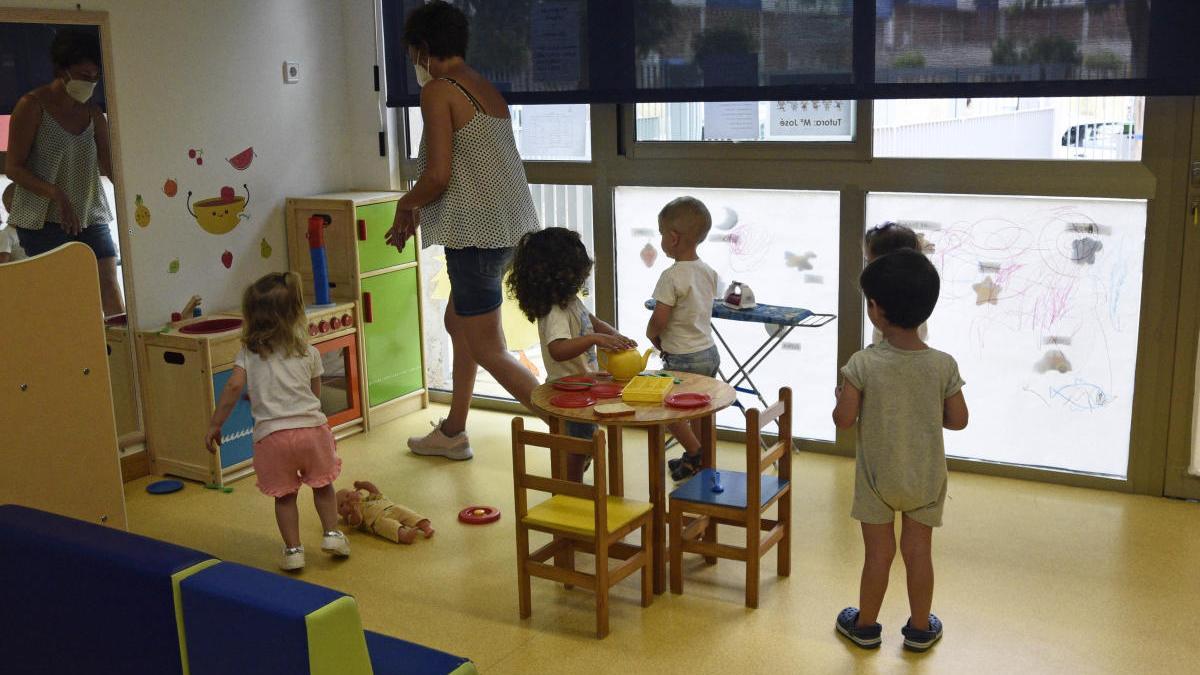 Primer día de curso en una escuela infantil de Murcia.