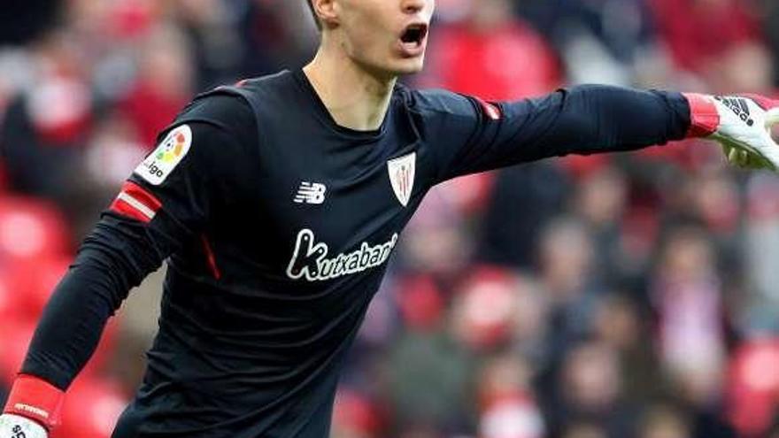 Kepa, en un partido con el Athletic.