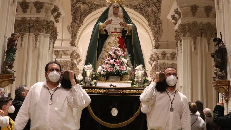 Semana Santa en Zaragoza: El Huerto consigue exponer al culto su Virgen en El Portillo