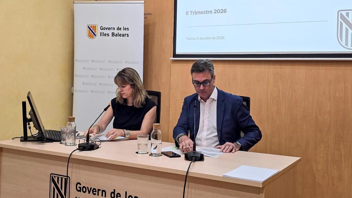 El vicepresidente del Govern, Antoni Costa, durante la presentación del Análisis de Coyuntura Económica.