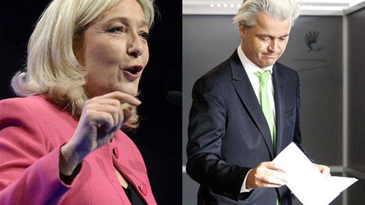 Marine Le Pen, líder del Front National (FN), y Geert Wilders, líder del Partij Voor de Vrijheid (PVV).