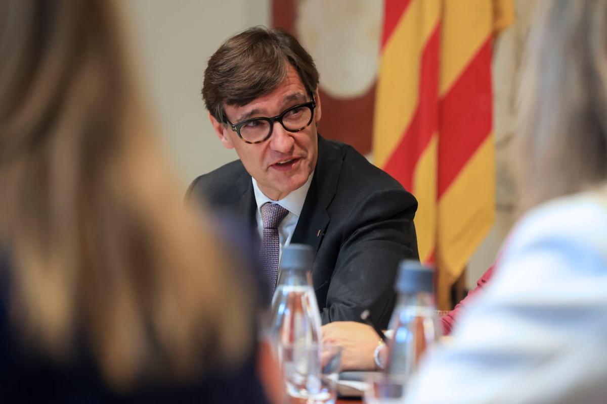 El president de la Generalitat, Salvador Illa, en la reunión del Consell Executiu de este martes