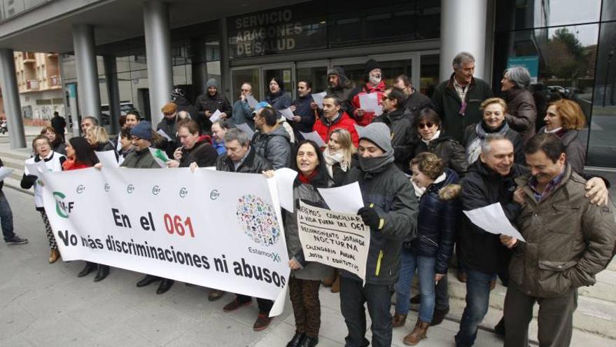 Los trabajadores del 061, ante el salud