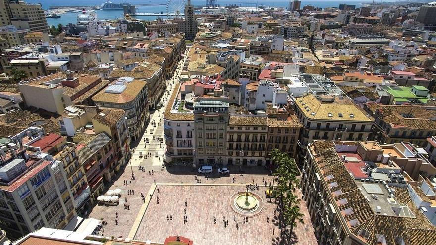 Una imagen aérea del centro de Málaga.
