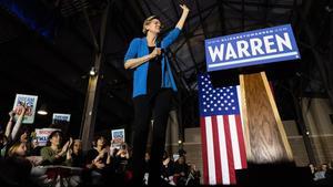 Elizabeth Warren durante un acto electoral.