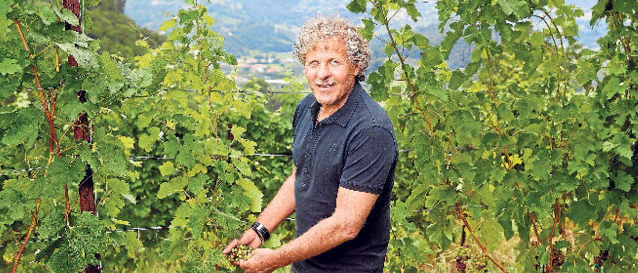 Renzo Rosso cultiva la uva en los viñedos donde produce su vino