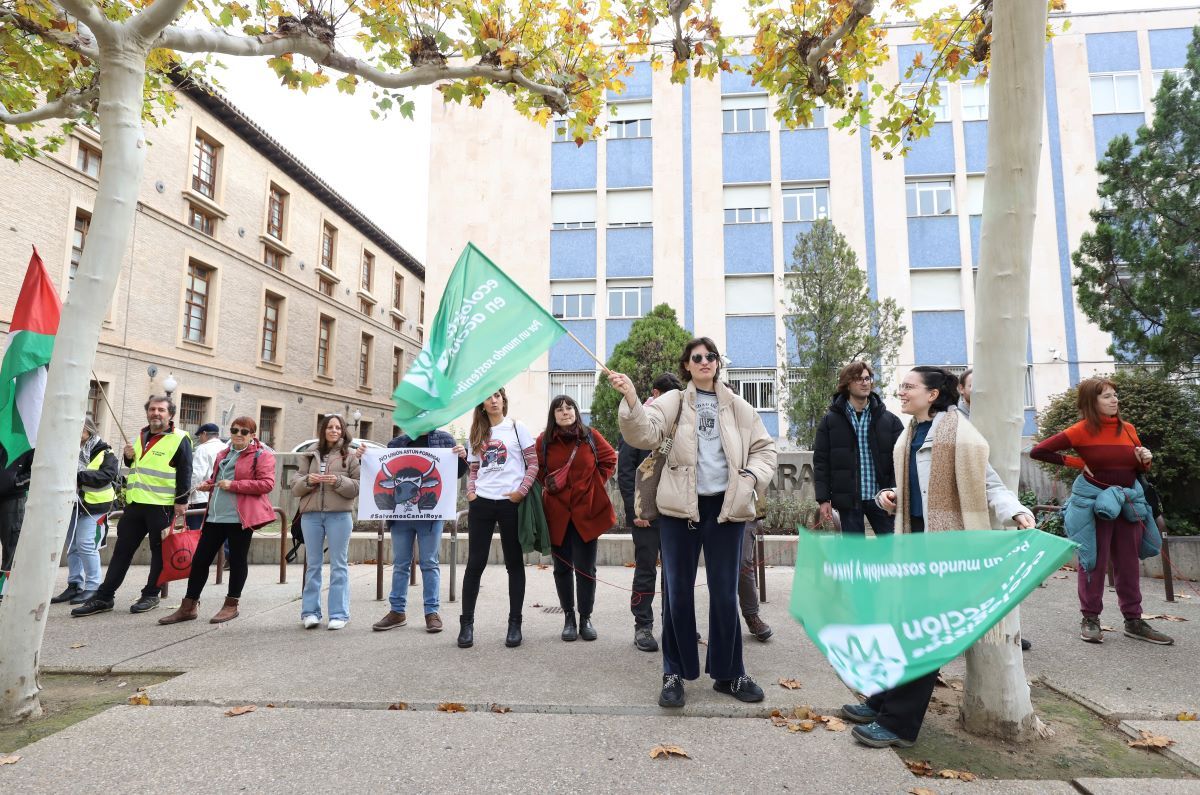 Cadena humana en Zaragoza por la defensa de Canal Roya