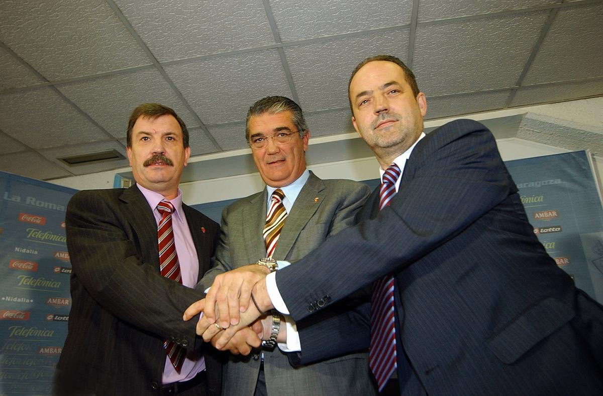 Agapito Iglesias, Alfonso Soláns y Emilio Garcés, en el traspaso de poderes en 2006.