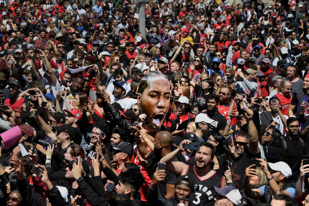 Los Raptors celebran el título de la NBA