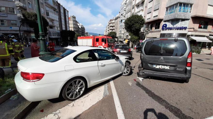 Siete coches implicados en un accidente de tráfico en Gran Vía