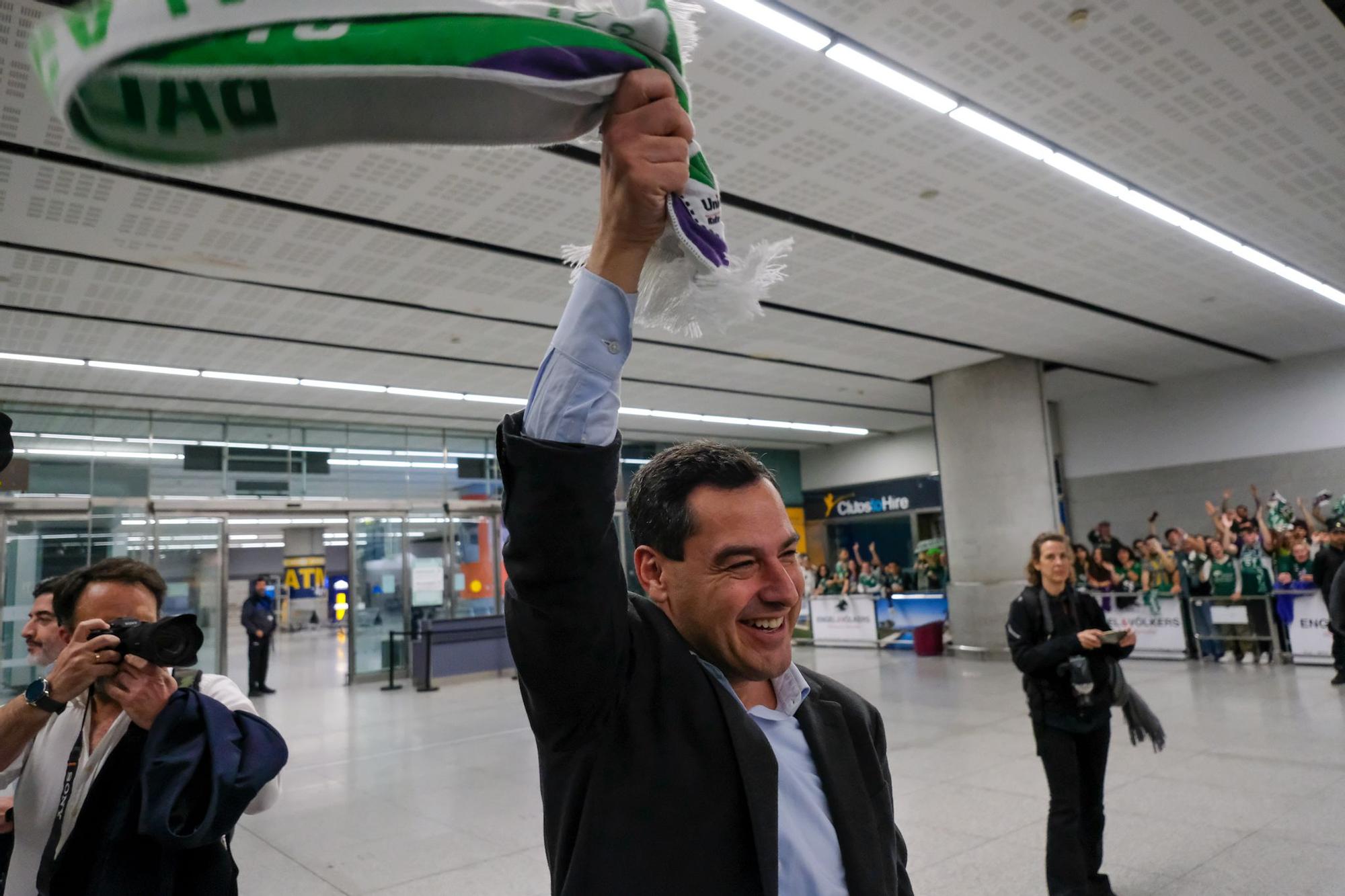 La llegada del Unicaja al aeropuerto de Málaga tras ganar la Copa del Rey