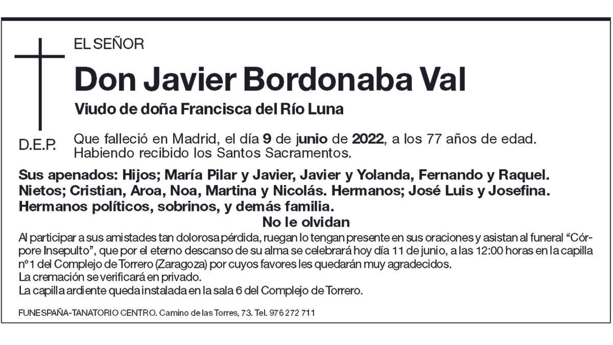 Don Javier Bordonaba Val