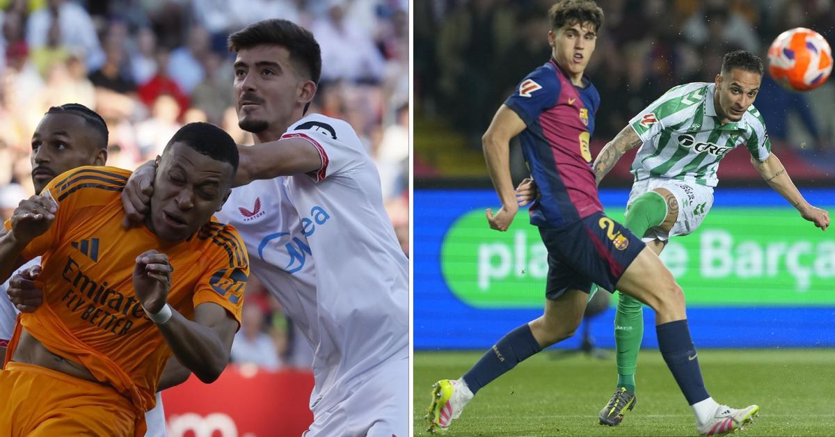 Montaje del Sevilla FC-Real Madrid y del Barça-Betis de la temporada 2024/25