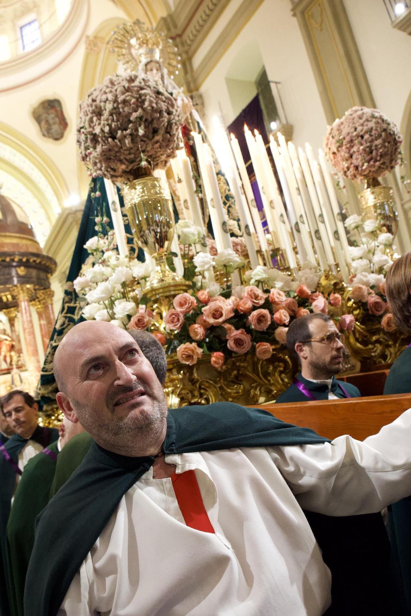 Así 'procesionó' la Hermandad del Rescate dentro de San Juan Evangelista de Murcia