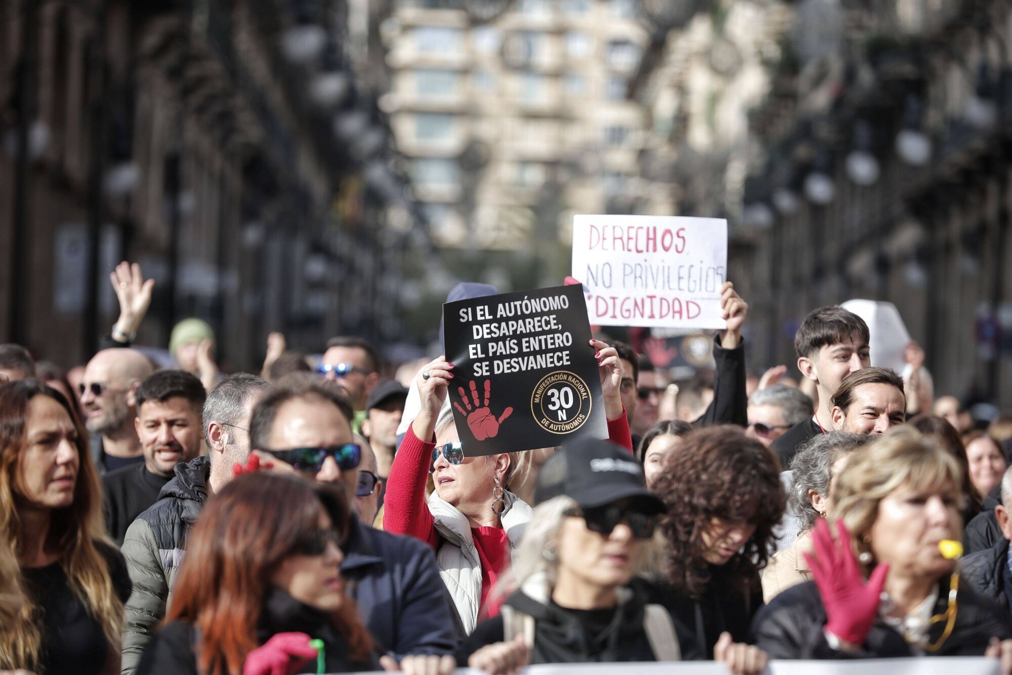 Así ha sido la manifestación de los autónomos en Palma del 30N.