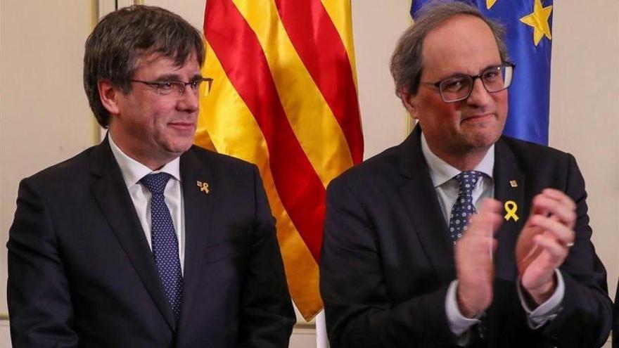 Torra y Puigdemont acusan a la Eurocámara de convertirse en &quot;marioneta&quot; de la derecha española