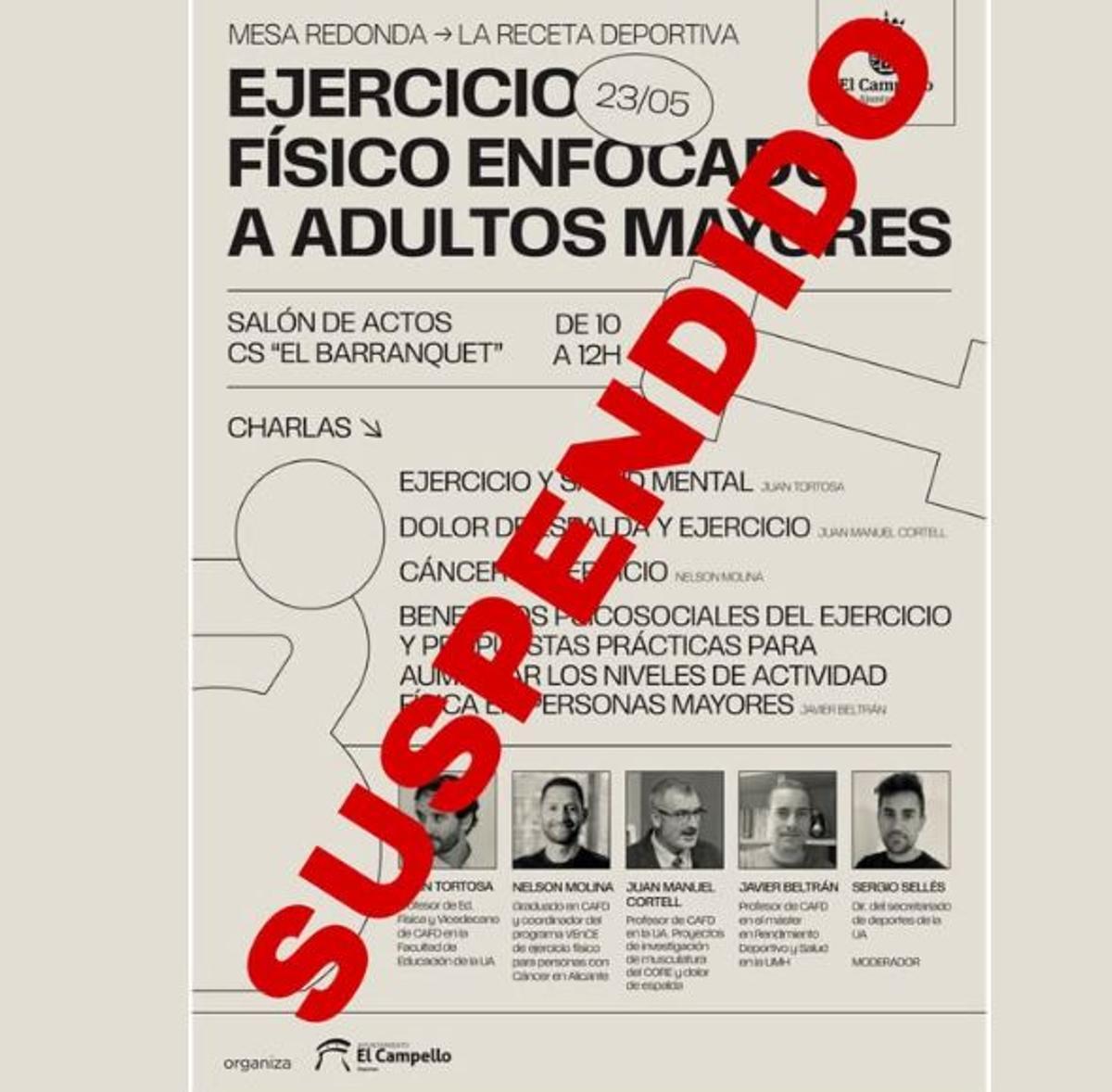 Una de las actividades suspendidas en El Campello
