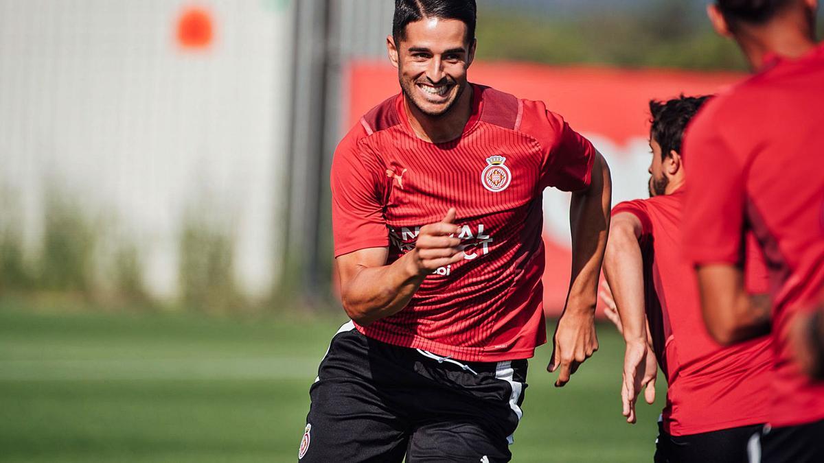 Juanpe Ramírez, en un entrenament a La Vinya. |  GIRONA FC