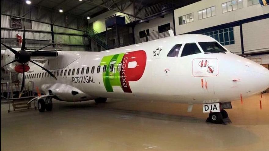 El avión de TAP Express que operará la ruta Vigo-Lisboa.