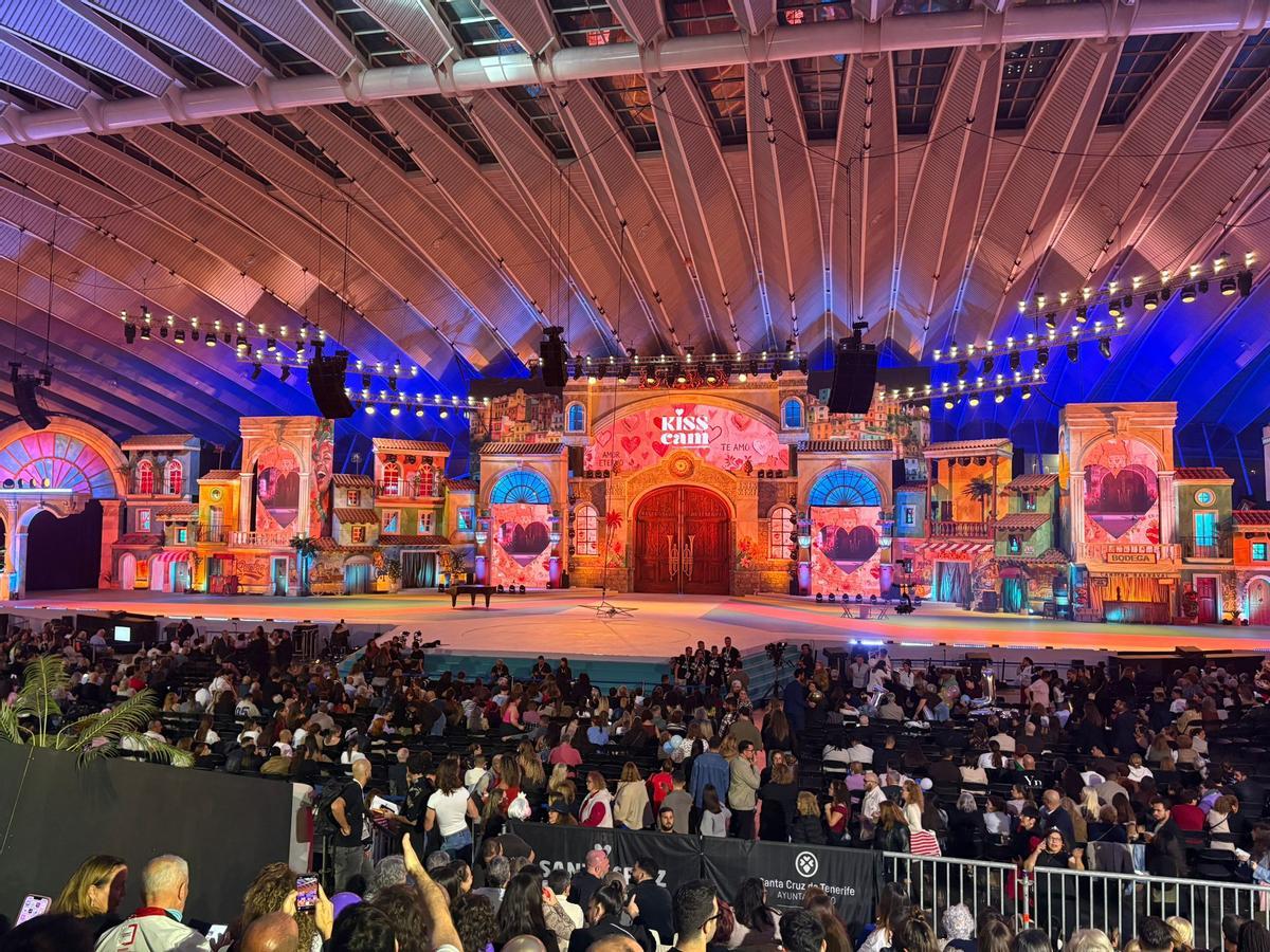 Así luce el escenario del Carnaval de Santa Cruz de Tenerife antes de la gala de la reina
