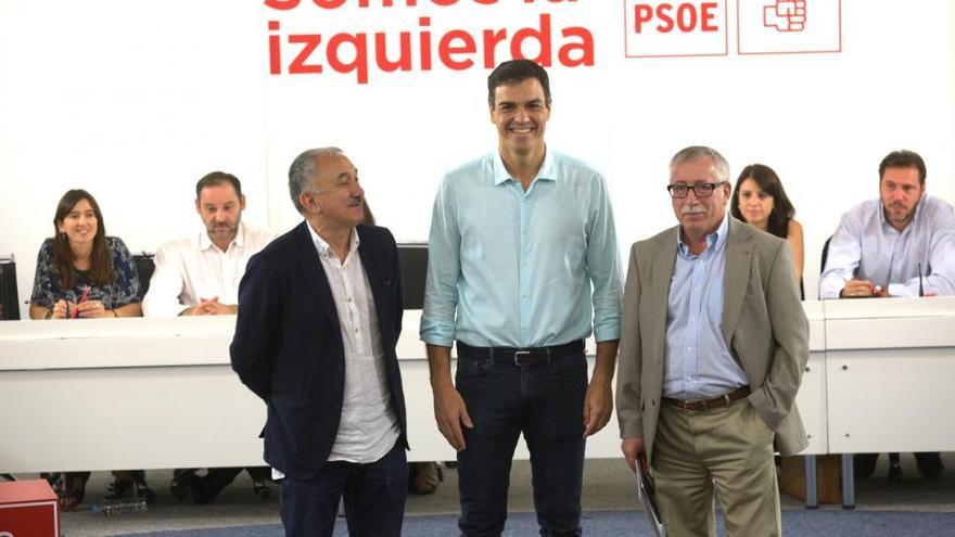 CCOO y UGT sellan con Pedro Sánchez una alianza de futuro