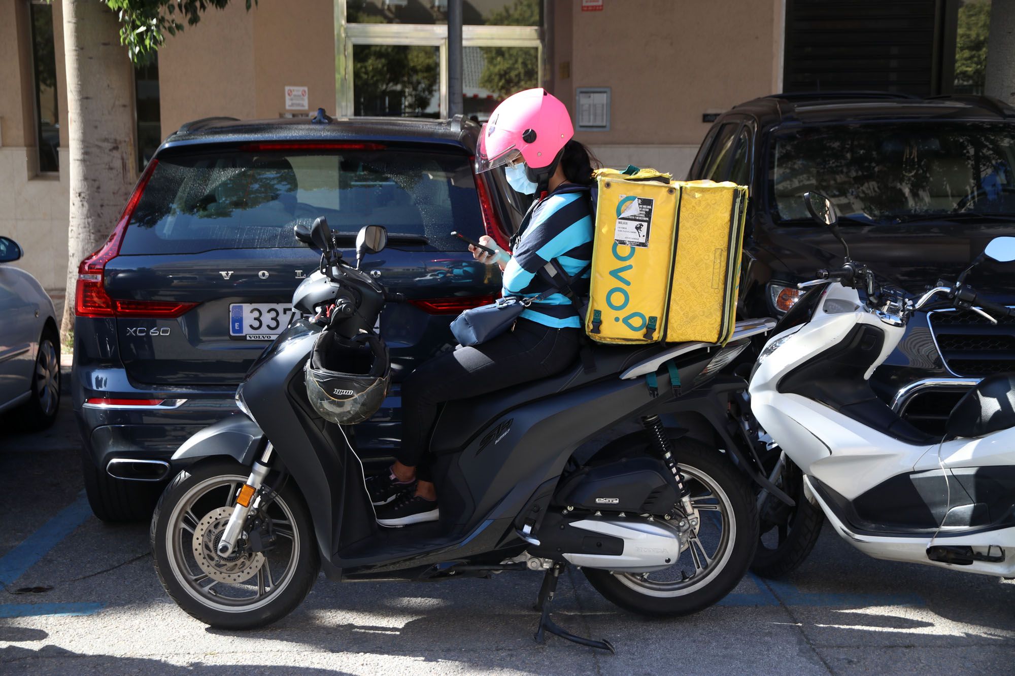 Las imágenes de la protesta contra la nueva Ley Rider en Málaga