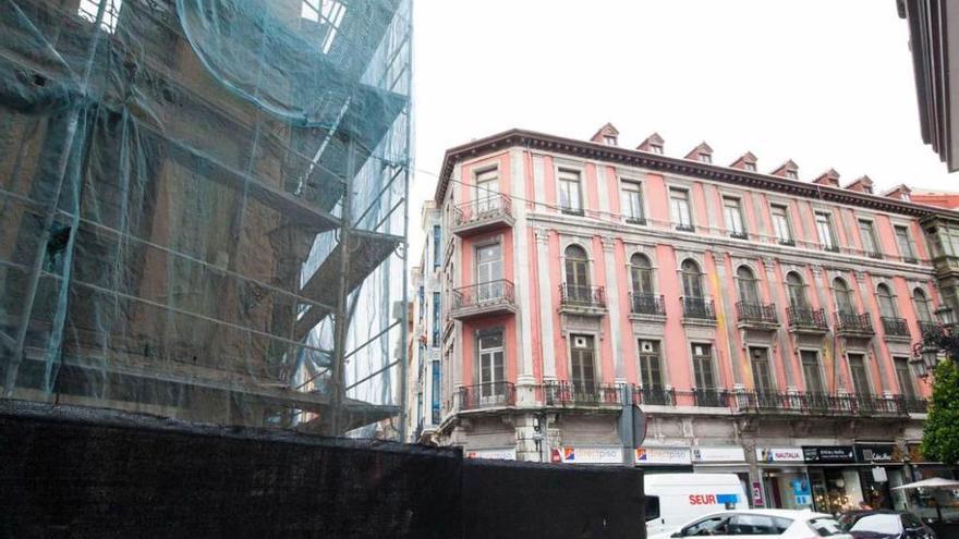 Un detalle de los trabajos en el edificio.