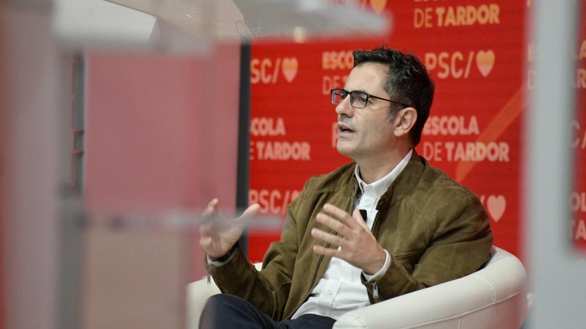 El ministre de la Presidència, Félix Bolaños, durant l&#039;Escola de Tardor del PSC.