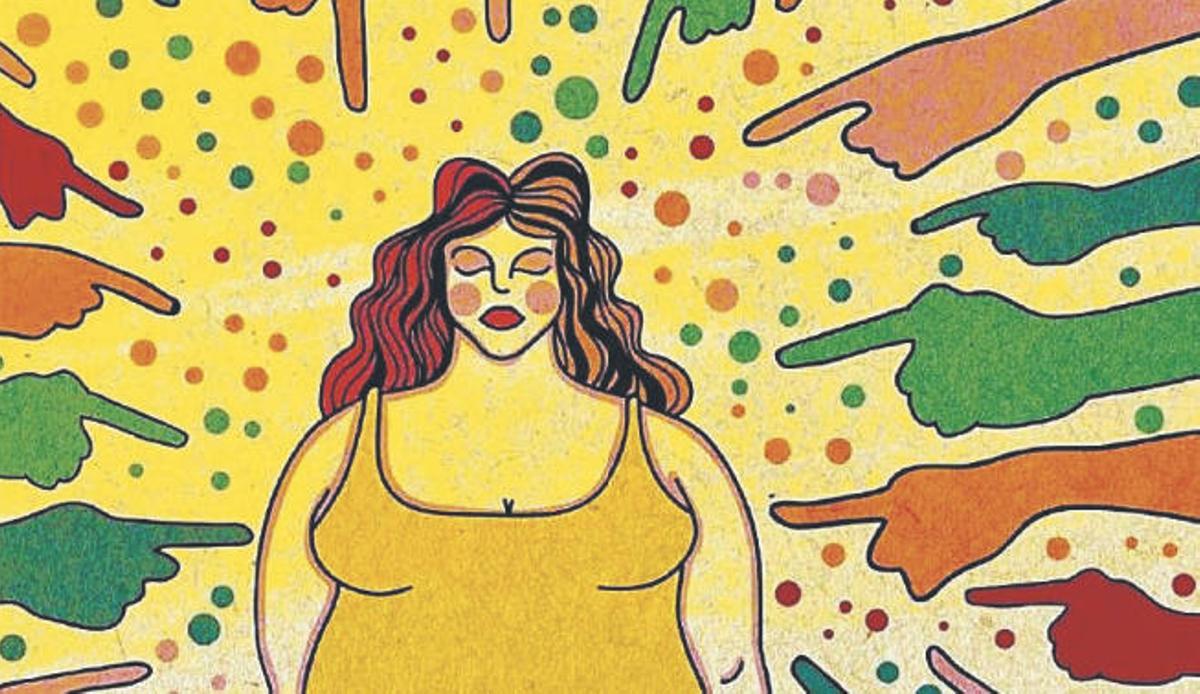 Ilustración que denuncia la gordofobia.