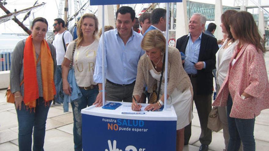 Ana Corredera, Carolina España, Juanma Moreno y Oña, PP, en Málaga.