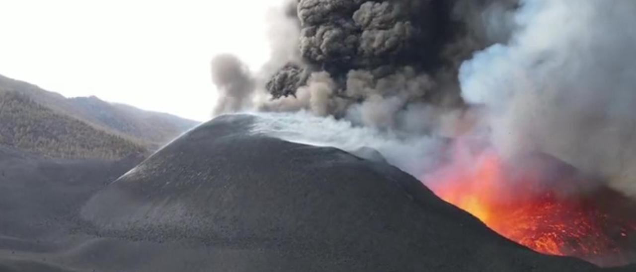 Nueva estructura del cono del volcán de La Palma