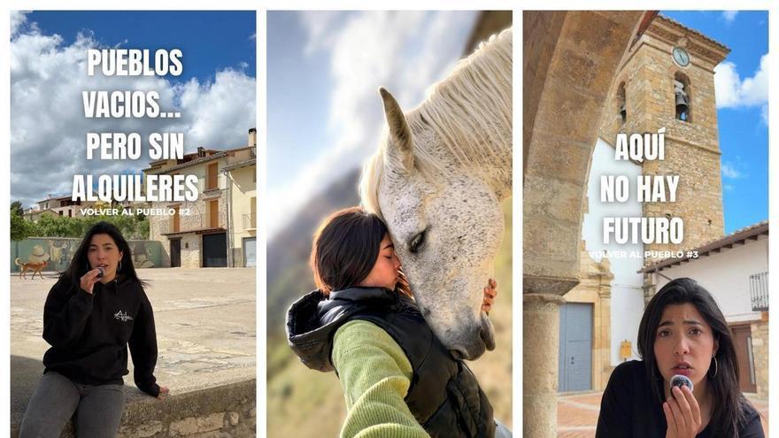 Casas vacías y puertas cerradas: el problema que encontró la influencer rural de Castellón Andrea tras mudarse a su pueblo