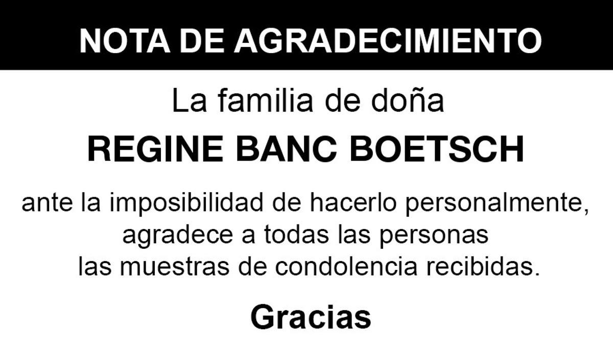 Nota Regine Banc Boetsch