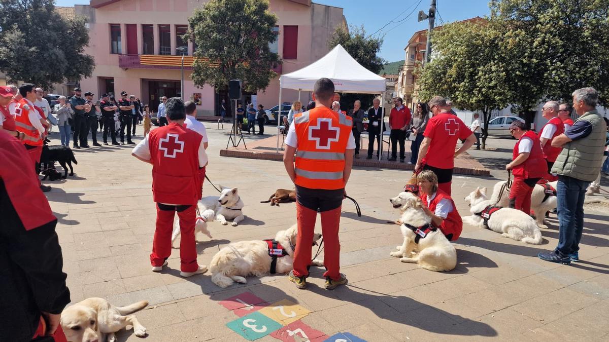 Un moment de l'acte de reconeixement als voluntaris de la Creu Roja