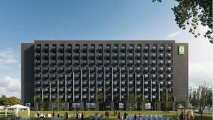 Recreación del futuro complejo de la cadena filipina Hotel101 en Madrid