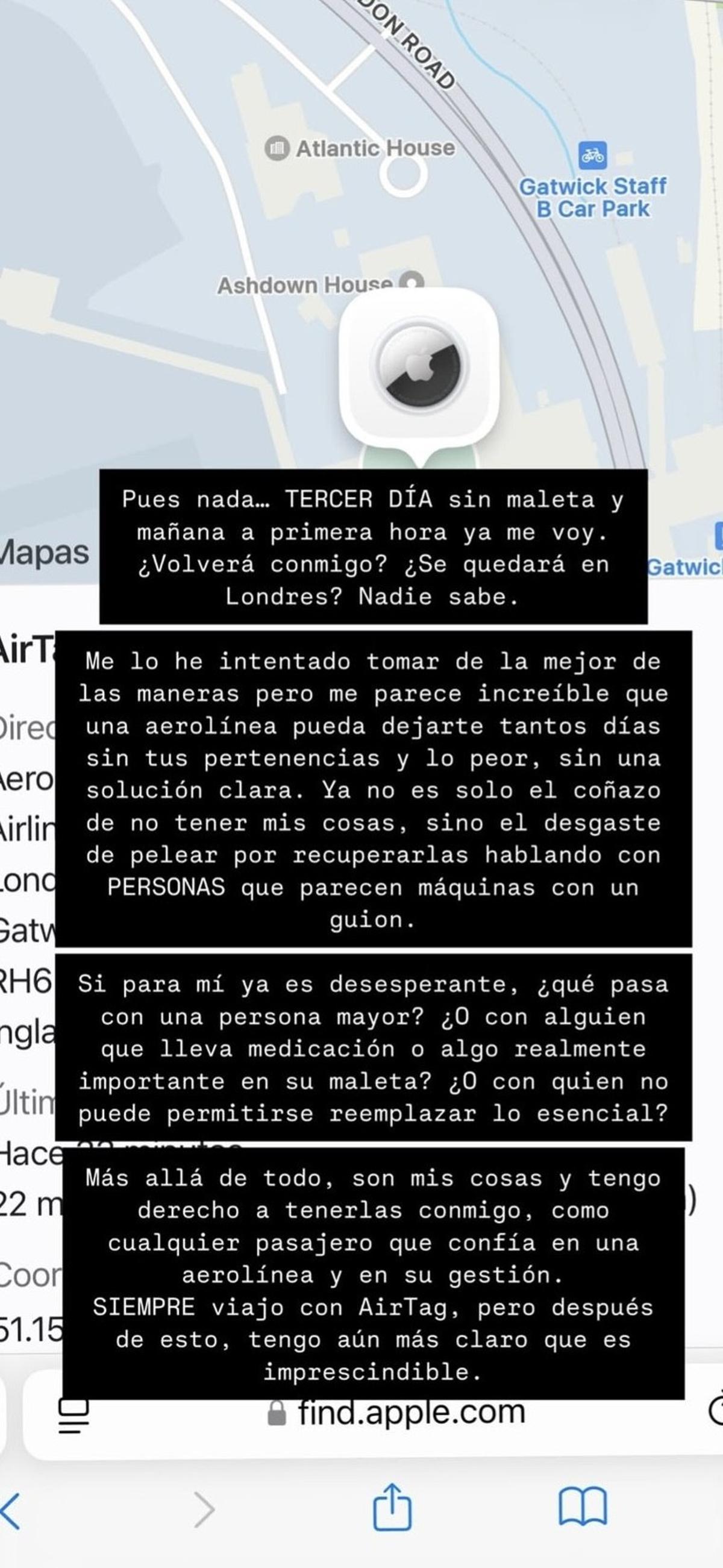 María Pombo comparte con sus seguidores cómo utiliza el AirTag